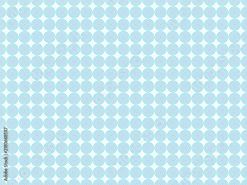 Seamless pattern of blue concentric circles on a light cyan background
