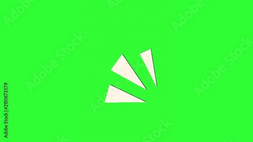 Dynamic white cartoon burst and impact effect on a green screen background, featuring sharp radial shapes for emphasizing action, movement, transitions, comic scenes, gaming videos, social media conte