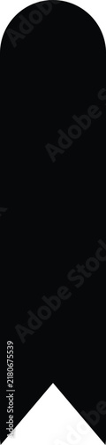 Abstract black arched shape with pointed base on white background