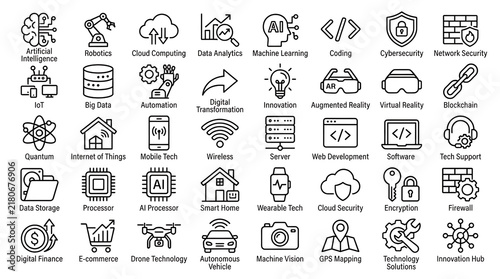 Colorful set of diverse food icons on a flat design background