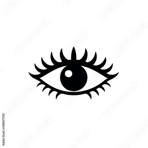 Eye silhouette icon vector illustration on white background.