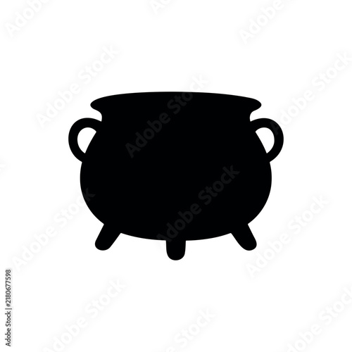 Cauldron silhouette icon vector illustration on white background.