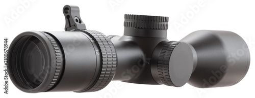 фотографія Fully adjustable rifle sniper scope isolated on white
