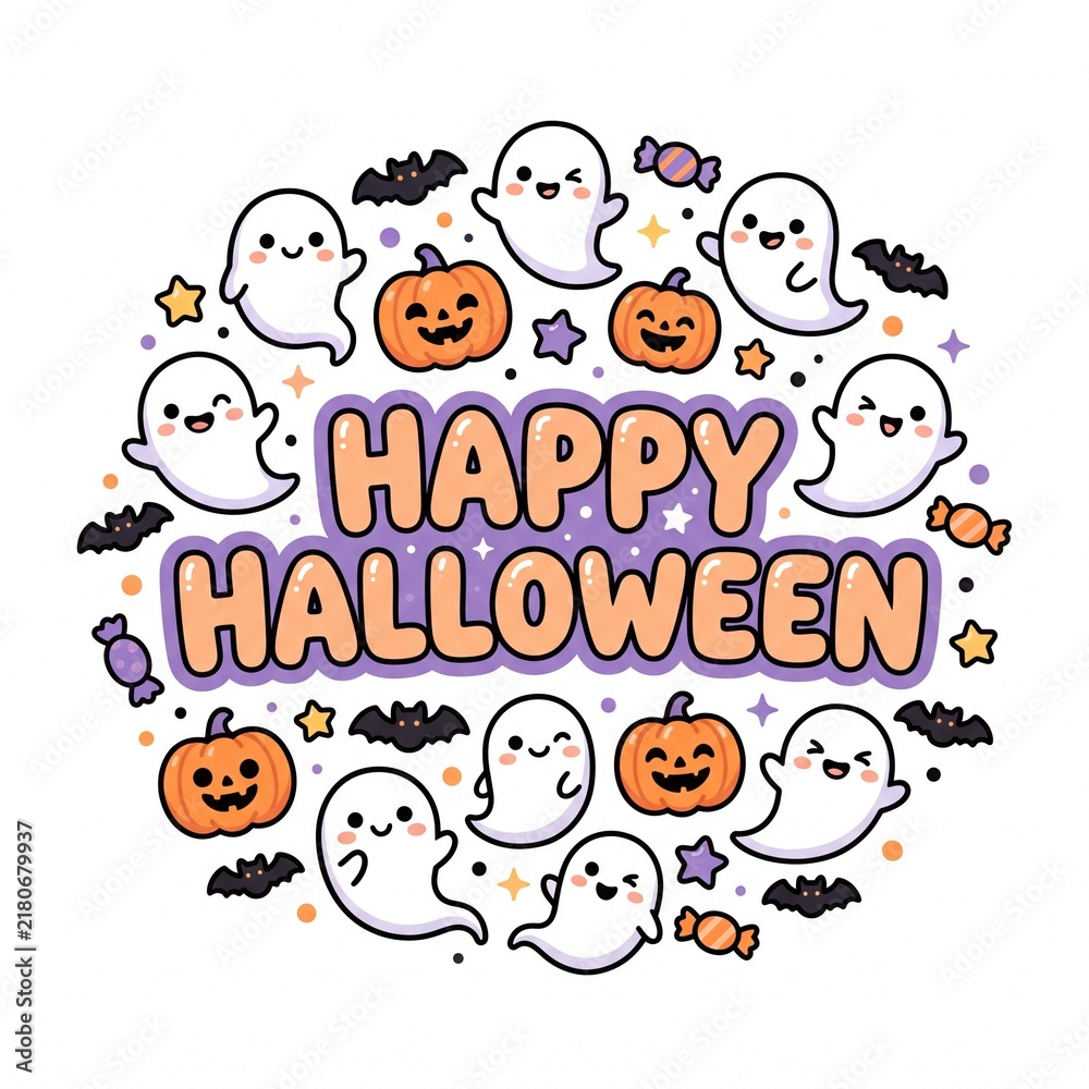 Fototapeta premium Cute happy halloween