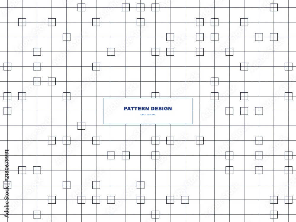 Obraz premium Abstract geometric grid pattern with square maze elements and minimalist lines