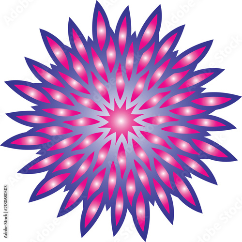 Vibrant Pink and Purple Geometric Mandala Vector