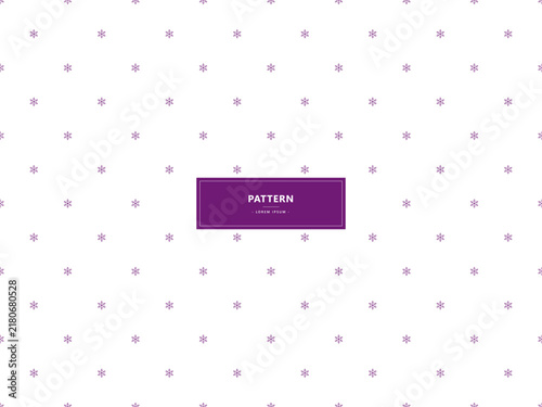 Minimalist purple snowflake seamless pattern on white background for winter holiday design