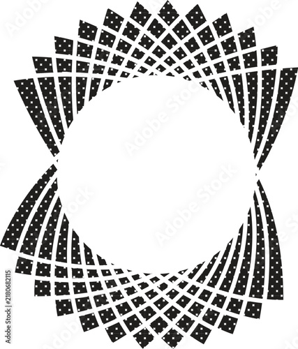 Black Abstract Geometric Optical Illusion Mandala Vector