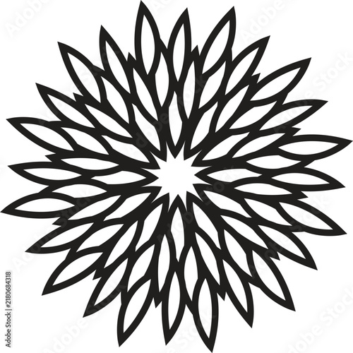 Black Geometric Line Art Mandala Vector Design