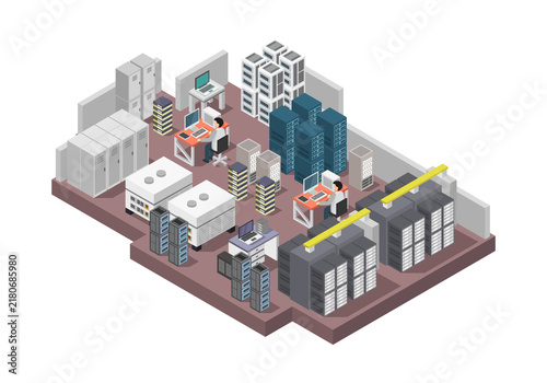 Isometric Data Center Infrastructure