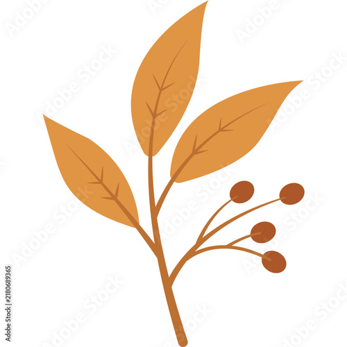 Autumn Leaf Branch Vector Illustration