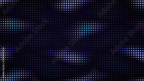 Abstract digital pattern featuring glowing purple clusters on black background