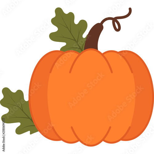 Autumn Harvest Pumpkin Flat Illustration