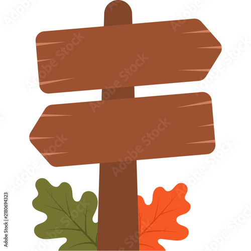 Autumn Wooden Directional Signpost