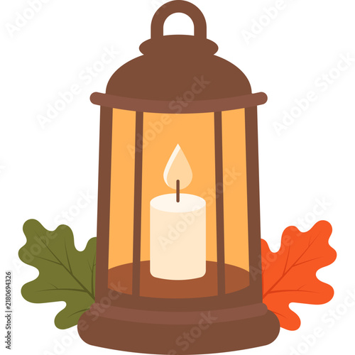 Cozy Fall Lantern Vector Illustration