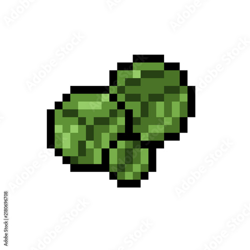 Green Brussels Sprouts Vegetable Retro 8-Bit Pixel Art Icon Isolated