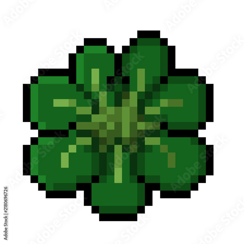 Green Tatsoi Leafy Vegetable Retro 8-Bit Pixel Art Icon Isolated