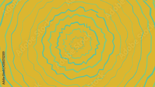 Concentric swirls abstract yellow pattern