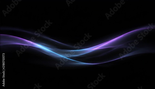 Futuristic neon wave background with vibrant light trails on black, creating an elegant glowing backdrop for presentations, websites and creative projects.