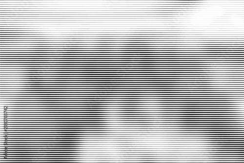 Black and white halftone horizontal lines pattern, abstract geometric striped background.