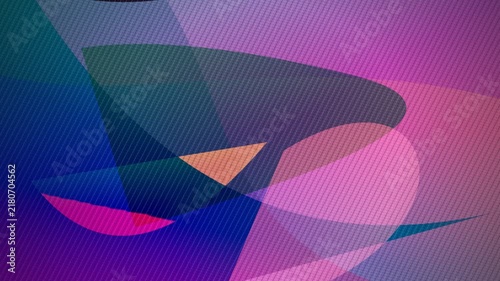 Abstract composition featuring geometric shapes in vibrant purple color tones