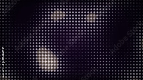 An abstract composition featuring monochromatic grid patterns and light spots