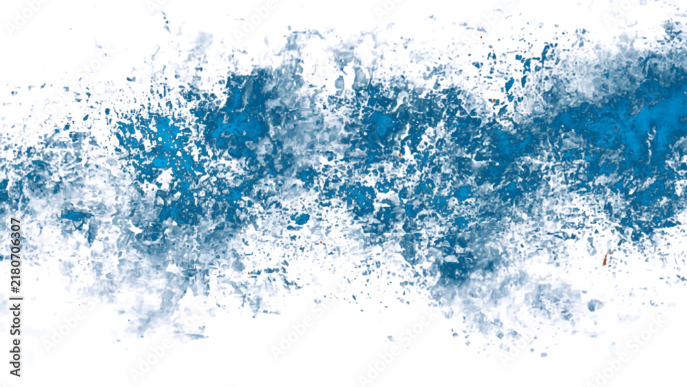Obraz premium Abstract blue watercolor splash with dynamic texture against a white background for creative design