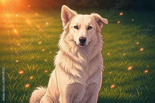 dog on the grass