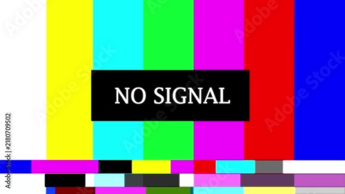 no signal glitch screen VHS Color Bars Glitch Animation with Analog Distortion Retro Broadcast Test Screen for Vintage Video and Motion Graphics