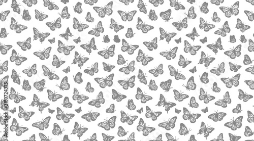 Butterflies pattern on white background