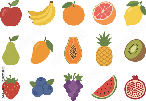 set of fruits