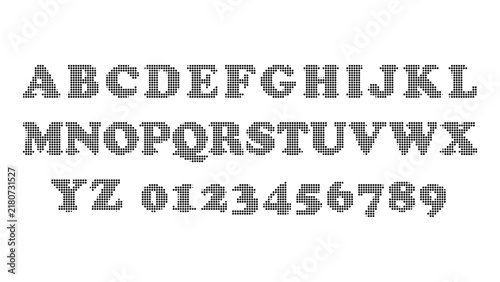 Photography Pixelated Block Style Alphabet Letters and Numbers Display