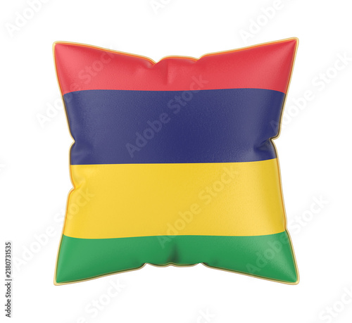 Pillow with the flag of Mauritius on transparent background