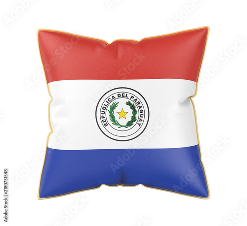 Pillow with the flag of Paraguay on transparent background