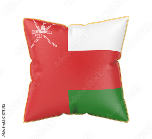 Pillow with the flag of Oman on transparent background