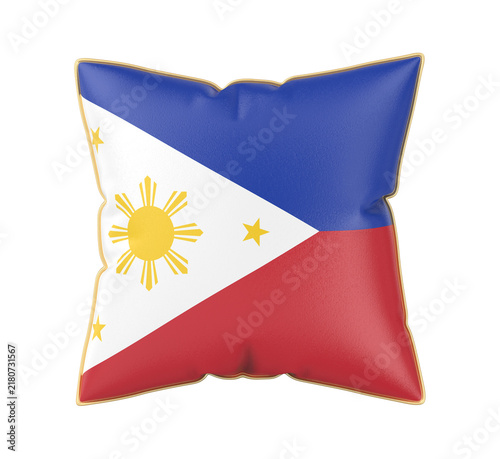 Pillow with the flag of the Philippines on transparent background