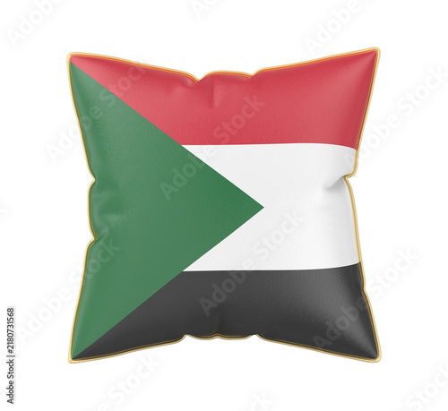 Pillow with the flag of Sudan on transparent background