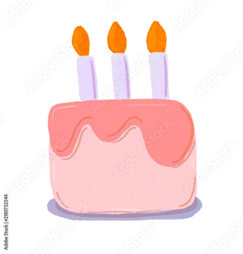 Canvas Print birthday cake with candles