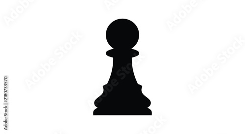 Bild auf Leinwand Black pawn silhouette on a white background a chess piece outline