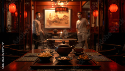 Refined Asian Dining Interior with Balanced Interior Lighting and Welcoming Upscale Atmosphere