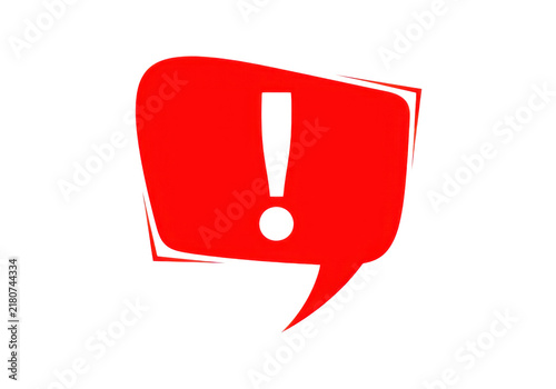 Bold red exclamation mark within a sketched speech bubble, signifying a strong alert or notice.