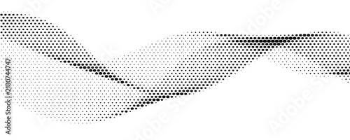 Fotografía Black halftone wave background