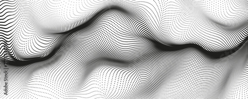 Konstfotografi Black halftone wave background
