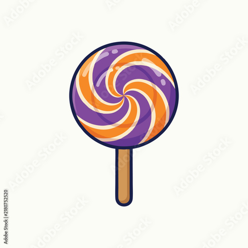 Halloween Swirl Lollipop Cartoon Vector Illustration