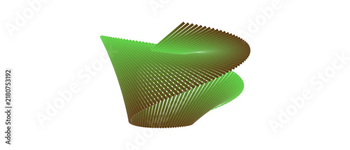 Bild auf Leinwand 3d Abstract geometric shape with green with structure composed numerous form