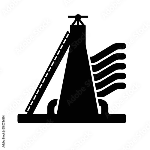 Blast furnace skip hoist stove pipes silhouette