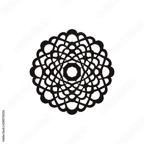 Geometric lace mandala interlocking rings silhouette