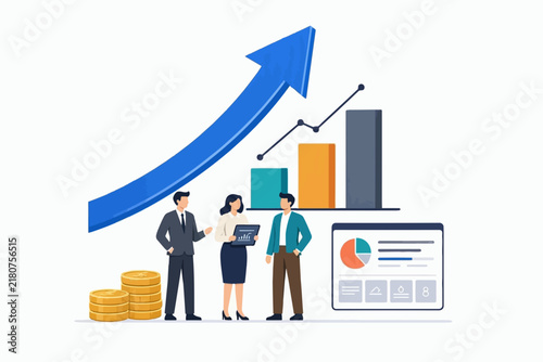 business man and graph