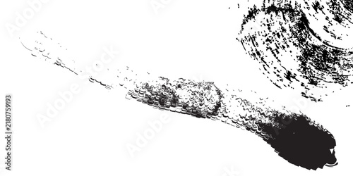 Dynamic Black and White Abstract Glitch Particle Trail Vector Illustration