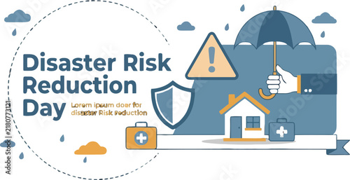 Disaster Risk Reduction Conceptual Illustration with Safety Icons